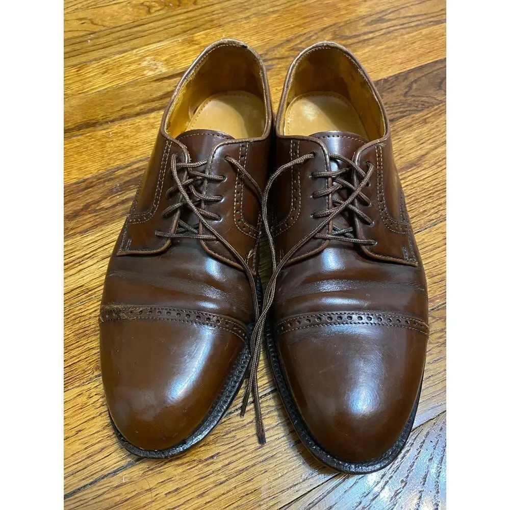 Cole Haan Leather Oxford Dress Shoes Cap Toe Classic Vintage Preppy City Brown